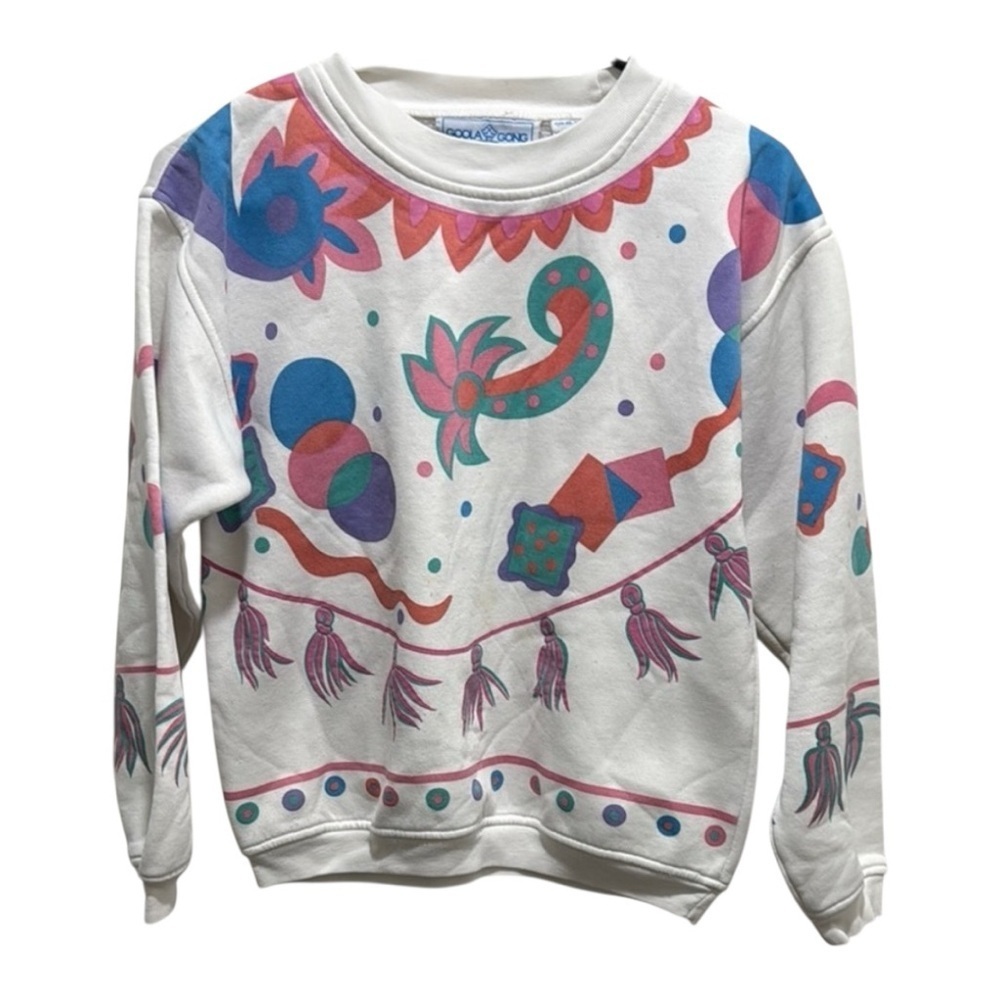 Vintage Goola Gong Colorful Graphic Women's Sweatshirt Small